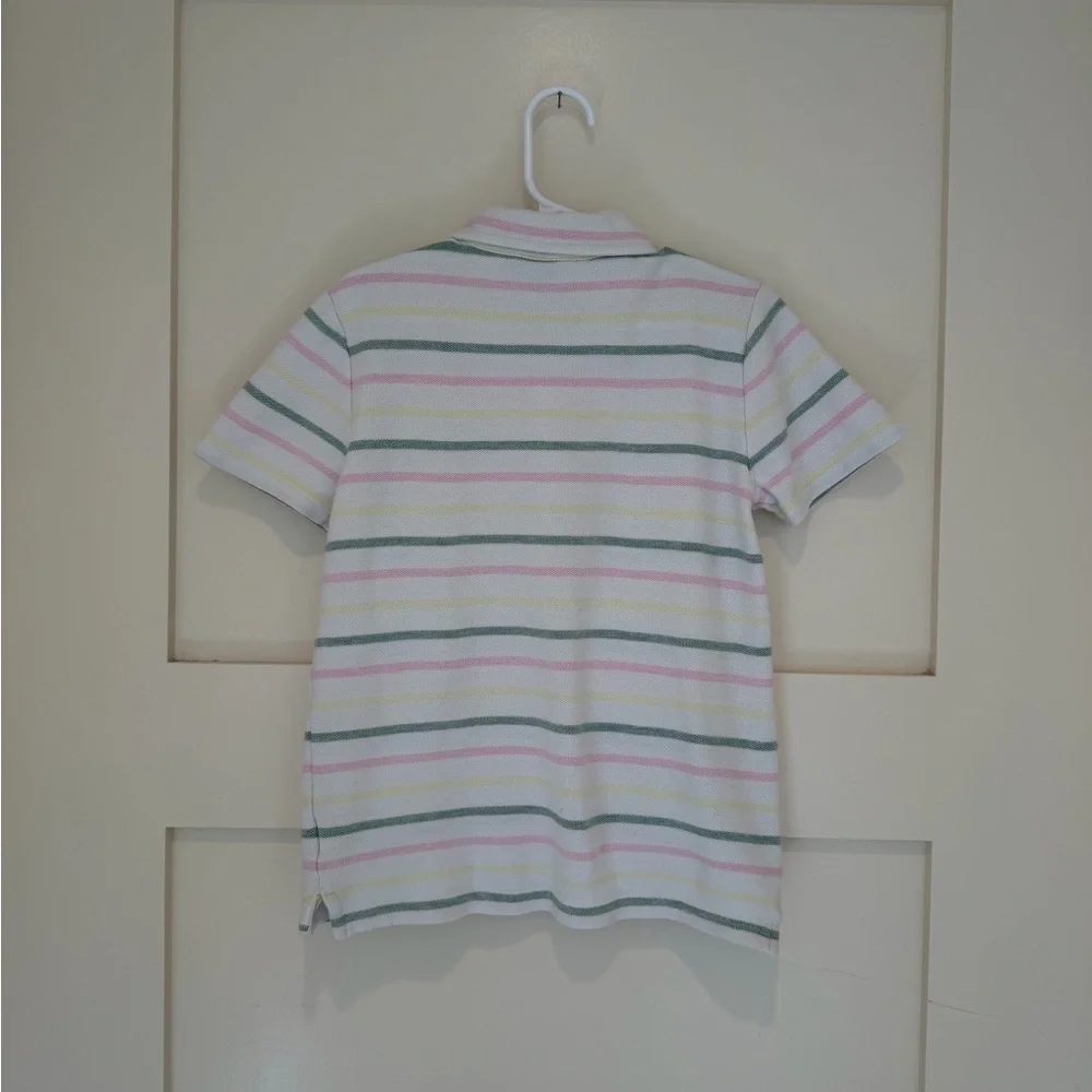 Janie and Jack Boys Striped Polo Shirt Size 6 Pastel Pink Green Yellow Cotton